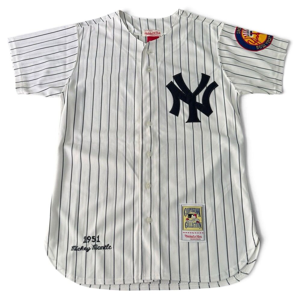 Mitchell & Ness Mickey Mantle Cooperstown Collection 50 Yrs Yankees Jersey XL 48